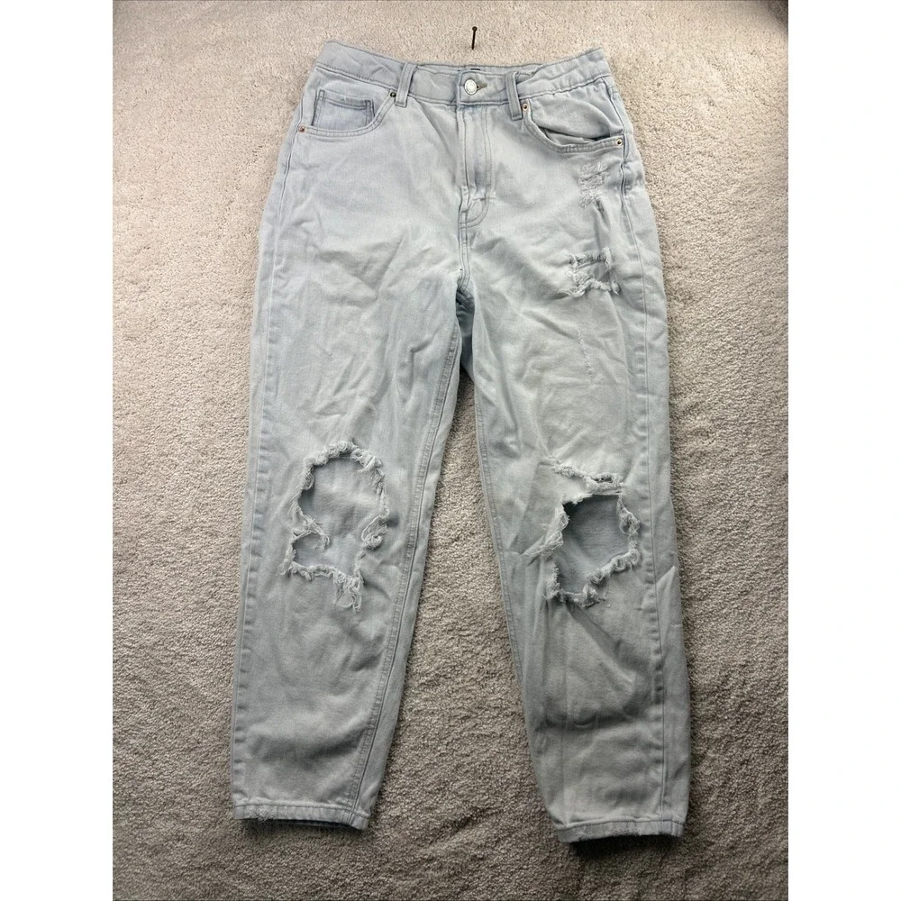 Wild Fable Light Wash Jeans‎ Mom Jean High Rise Distressed Size 8 Y2K 80s 90s